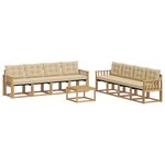 vidaXL Ensemble de canapés d'extérieur 9 pc Blanc et Beige