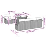 vidaXL Ensemble de canapé de jardin avec coussin 9 Pièces Gris Poly rotin