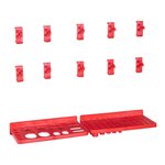 vidaXL Kit de bacs de stockage et panneaux muraux 34 Pièces Rouge et noir