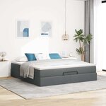 VidaXL Cadre de lit ottoman avec matelas gris foncé 180x200 cm tissu