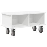 vidaXL Meuble TV Blanc 68 5 x 35 x 35 cm Bois d'ingénierie