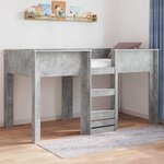 vidaXL Lit Superposé pour Enfants avec stockage Gris béton 80 x 200 cm