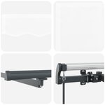 Store Manuel Rétractable vidaXL avec LED Blanc 450x300 cm