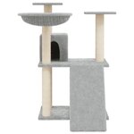 vidaXL Arbre à chat avec griffoirs en sisal Gris clair 83 cm