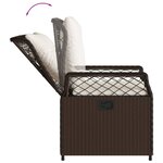 vidaXL Ensemble à manger de jardin et coussins 9 Pièces marron poly rotin