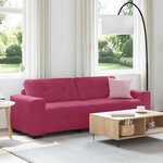 vidaXL Sofa 3 places avec coussin Rouge bordeaux Velours