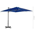 vidaXL Parasol de jardin en porte-à-faux mât en aluminium bleu azuré