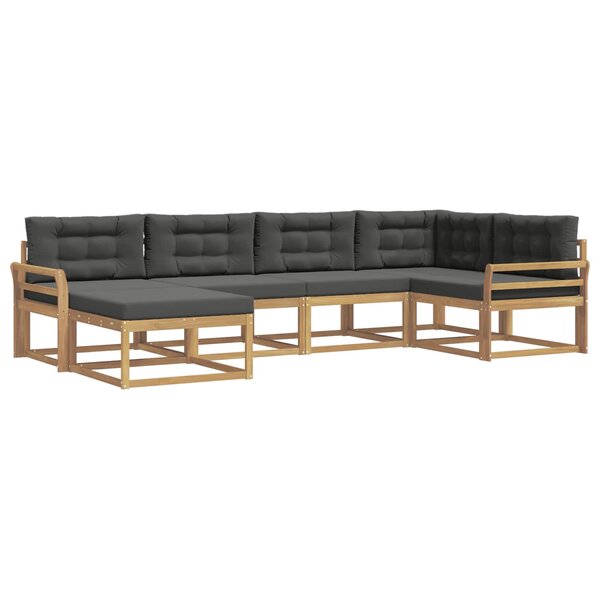 vidaXL Ensemble de canapés d'extérieur 5 pc Blanc et anthracite