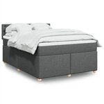 vidaXL Sommier à lattes de lit avec matelas Gris foncé 140x200cm Tissu
