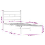 vidaXL Cadre de lit en métal sans matelas chêne fumé 90x200 cm