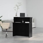 vidaXL Bureau de réception noir 100x50x103 5 cm bois d'ingénierie