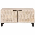 vidaXL Table basse Blanc 80 x 50 x 40 cm Bois de mangue massif