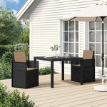 vidaXL Chaises de jardin salle à manger 2 Pièces Anthracite et taupe PP