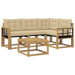 vidaXL Ensemble de canapés d'extérieur 5 pc Blanc et Beige