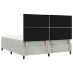 vidaXL Lit à ressorts avec matelas Gris clair 180 x 200 cm Velours