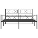 vidaXL Cadre de lit métal sans matelas avec pied de lit noir 160x200cm