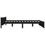 vidaXL Cadre de lit Noir Bois massif 140x190 cm
