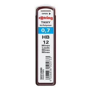 Etui de 12 mines Tikky Pour porte-mines 0,7 mm HB x 10 ROTRING