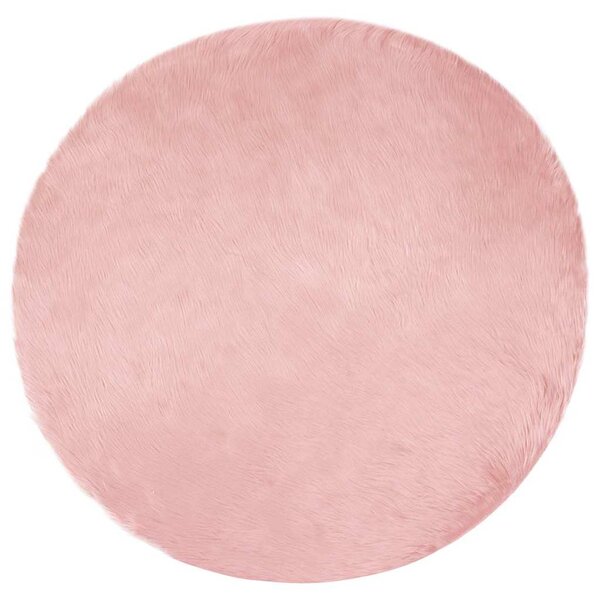 vidaXL Tapis en Peau de Mouton Synthétique Rose 200 x 200 cm Polyester