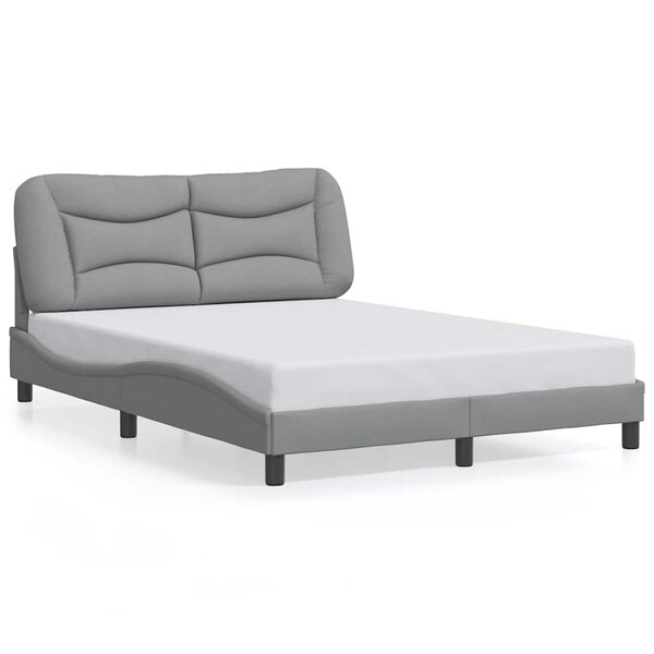 vidaXL Cadre de lit sans matelas Hvar gris clair 140x190 cm tissu