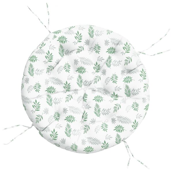 vidaXL Coussin rond à motif de feuilles Ø 100 x11 cm tissu oxford