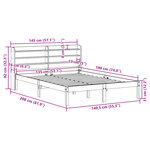 vidaXL Cadre de lit et tête de lit sans matelas cire marron 135x190 cm
