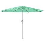 vidaXL Parasol de jardin avec mât en acier vert 324x324x247 cm