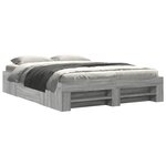 vidaXL Cadre de lit sans matelas sonoma gris 160x200cm bois ingénierie