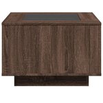vidaXL Table basse avec LED chêne marron 60x60x40 cm bois d'ingénierie
