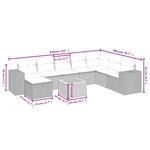 vidaXL Salon de jardin avec coussins 9 Pièces beige résine tressée