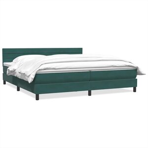 vidaXL Sommier à lattes de lit et matelas vert foncé 180x210cm velours