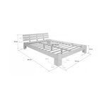 Lit double en bois 120 x 200 cm blanc