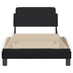 vidaXL Cadre de lit sans matelas noir et blanc 90x190 cm similicuir