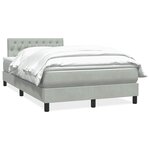 vidaXL Sommier à lattes de lit et matelas gris clair 120x210cm velours