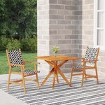 vidaXL Ensemble à manger de jardin 3 Pièces Bois d'acacia solide