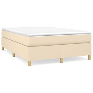 vidaXL Cadre de lit Crème 140 x 200 cm Tissu