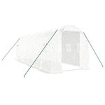 vidaXL Serre avec cadre en acier blanc 12 m² 6x2x2 m