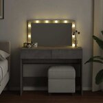 vidaXL Coiffeuse avec LED gris béton 100x40x120 cm