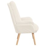 vidaXL Fauteuil Relaxant crème en tissu semblable à de la laine bouclée