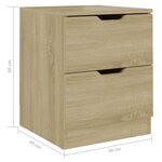 vidaXL Tables de chevet 2 Pièces chêne sonoma 40x40x50 cm bois ingénierie