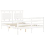 vidaXL Cadre de lit sans matelas blanc bois massif