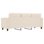vidaXL Canapé à 3 places Beige 180 cm Tissu microfibre