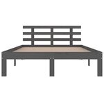 vidaXL Cadre de lit sans matelas bois massif gris 200x200 cm