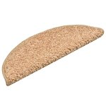 vidaXL Tapis d'escalier 15 pièces 56 x 17 x 3 cm Doré Demi-rond