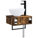 vidaXL Basin de lavage mural Chêne fumé 40 x 35 x 39 cm
