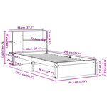 vidaXL Lit bibliothèque sans matelas blanc 90x200cm bois de pin massif