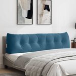 vidaXL Coussin de Dos Bleu 180 x 24 x 50 cm Velours