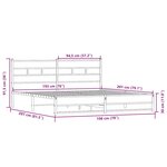 vidaXL Cadre de lit en métal sans matelas chêne sonoma 193x203 cm