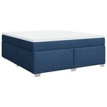 vidaXL Sommier à lattes de lit avec matelas Bleu 180x200 cm Tissu