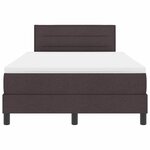 vidaXL Lit boxspring avec matelas Marron foncé 120 x 200 cm tissu